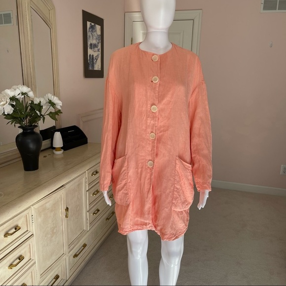 ZARA Linen Oversized  Top Cardigan with Pockets size Small - Picture 1 of 16